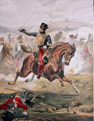 Lord Cardigan (1797-1868) führt die Attacke der Leichten Brigade in der Schlacht von Balaklava, 25. Oktober 1854, 1884